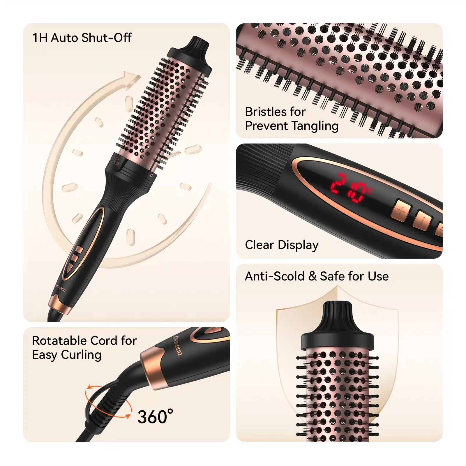 GOKOCO Escova Modeladora de Cabelo Bivolt | Efeito Salão em Minutos