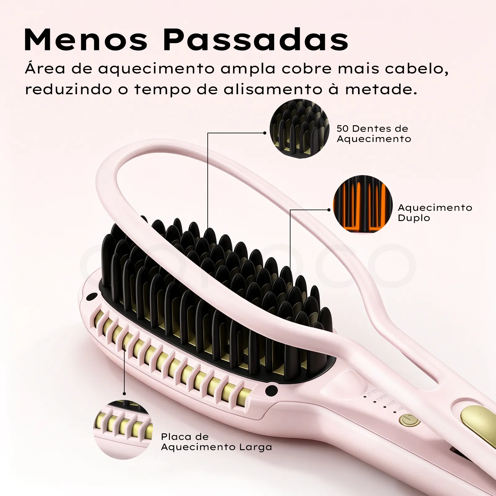 GOKOCO Escova Alisadora Iônica Bivolt | Liso Perfeito Sem Frizz