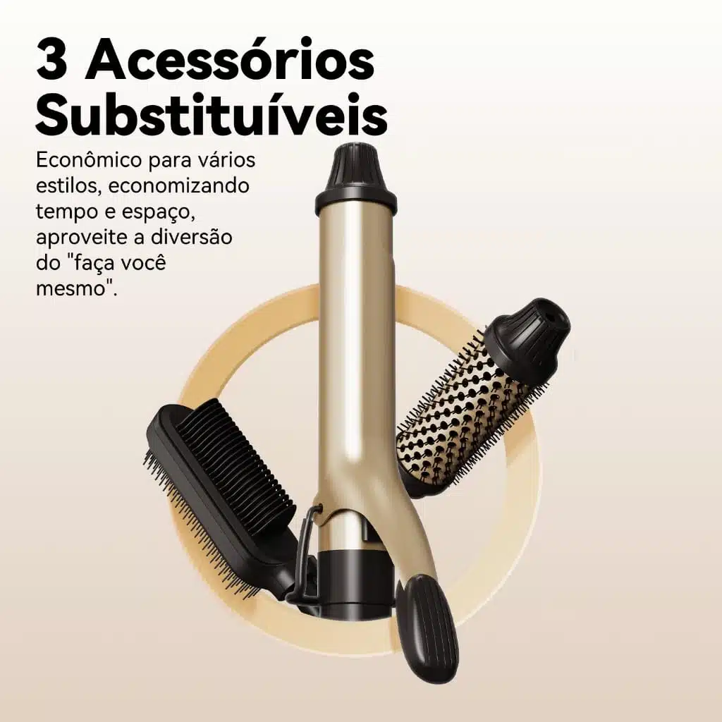 GOKOCO Modeladora 3 em 1 Bivolt | Seca, Alisa e Enrola em Minutos