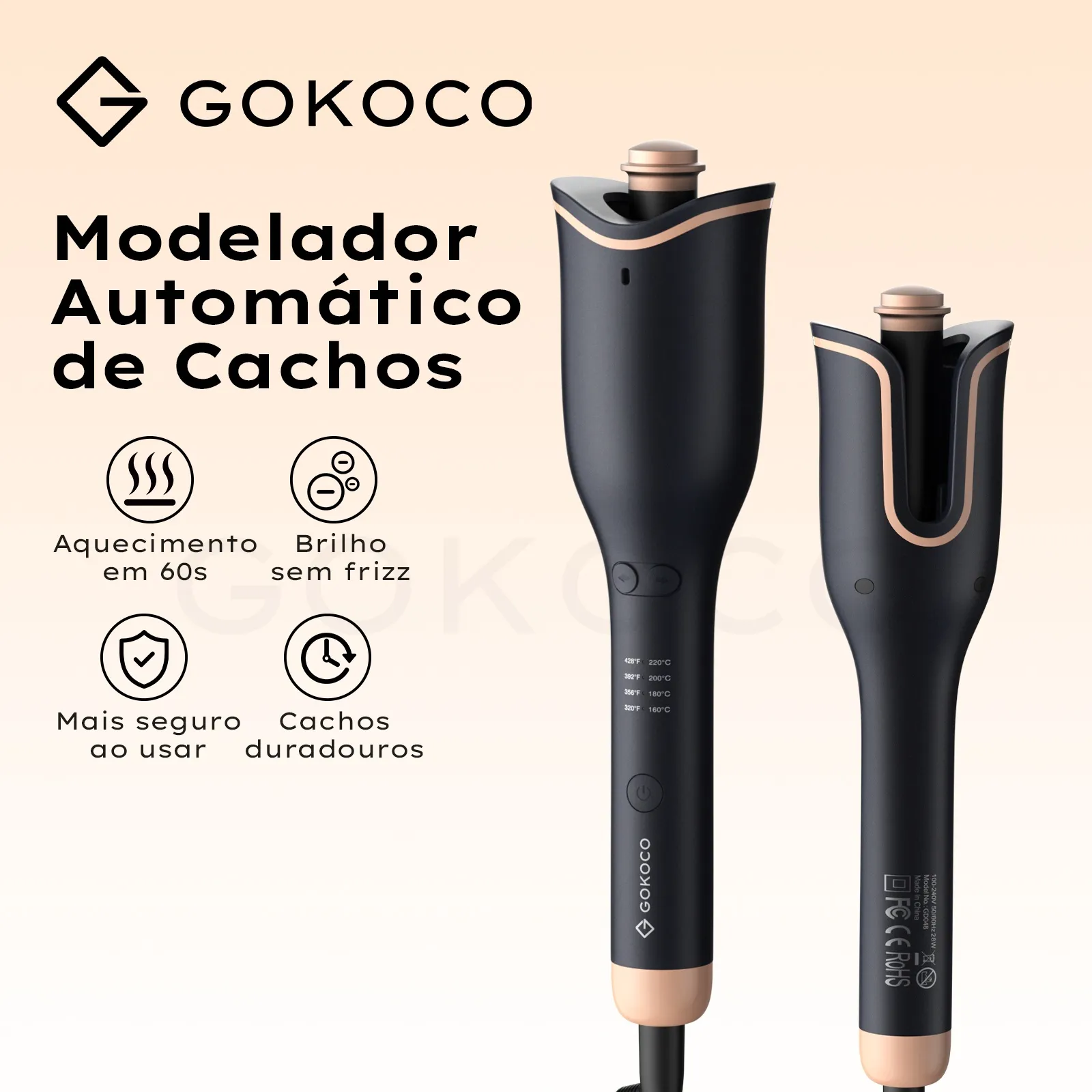 GOKOCO Modelador Automático de Cachos Bivolt | Cachos Duradouros em Minutos