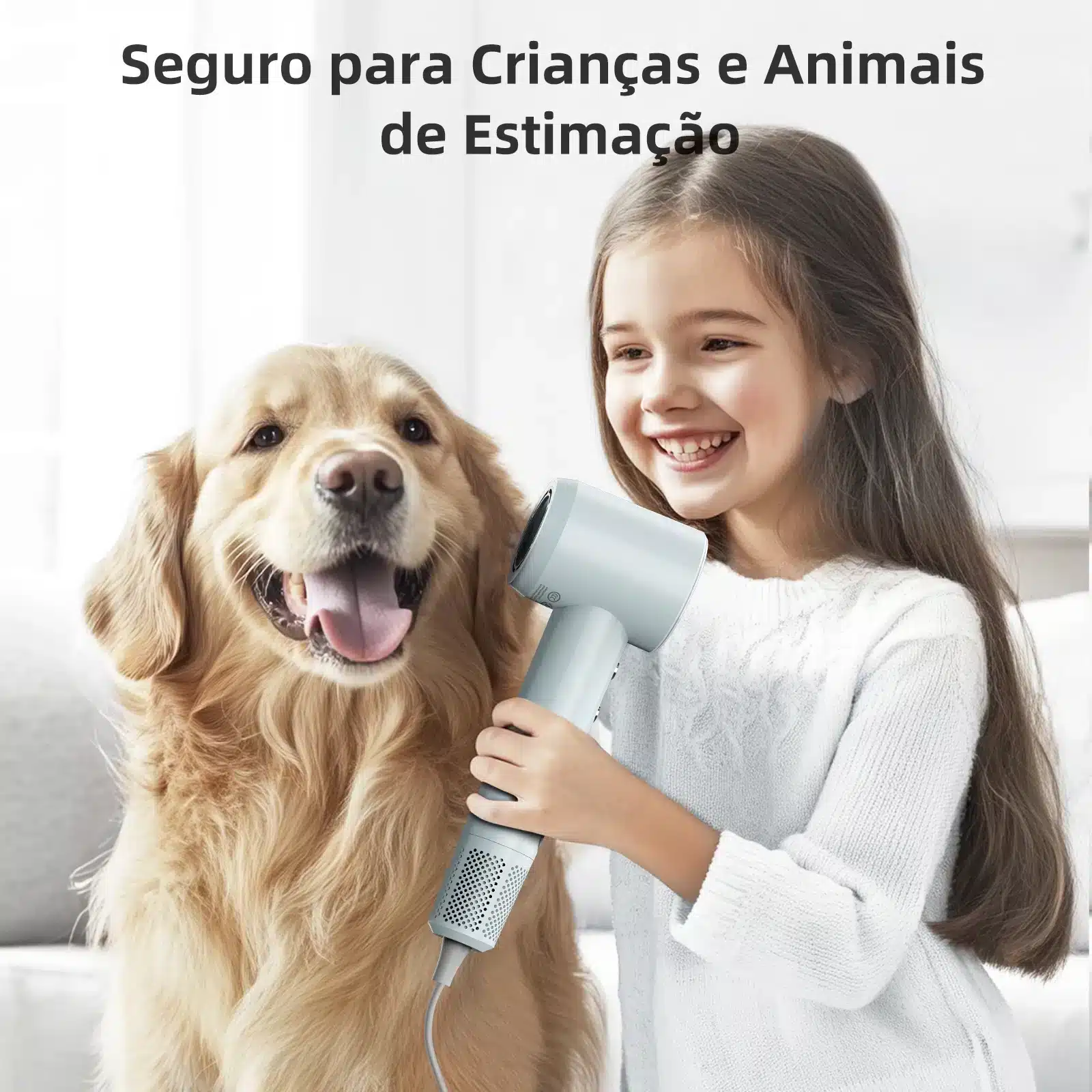 GOKOCO Secador de Cabelo | Alta Velocidade Profissional 1500W, Secagem Rápida e Íons Negativos